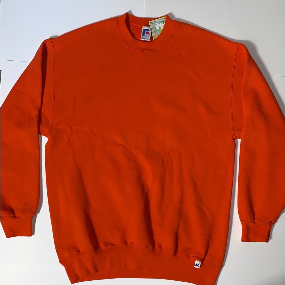 orange athletic pull over